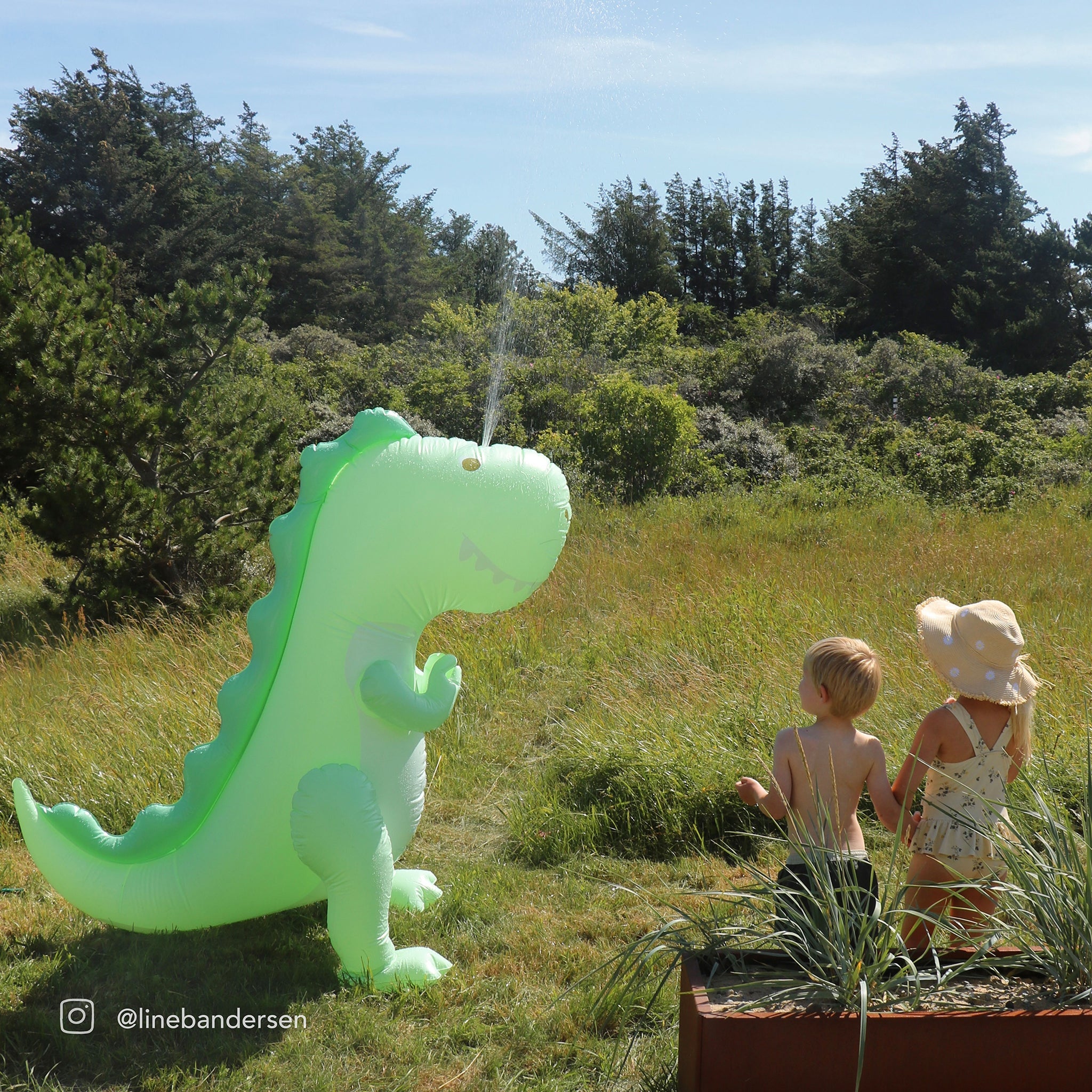 Inflatable Giant Surfing Dino Sprinkler