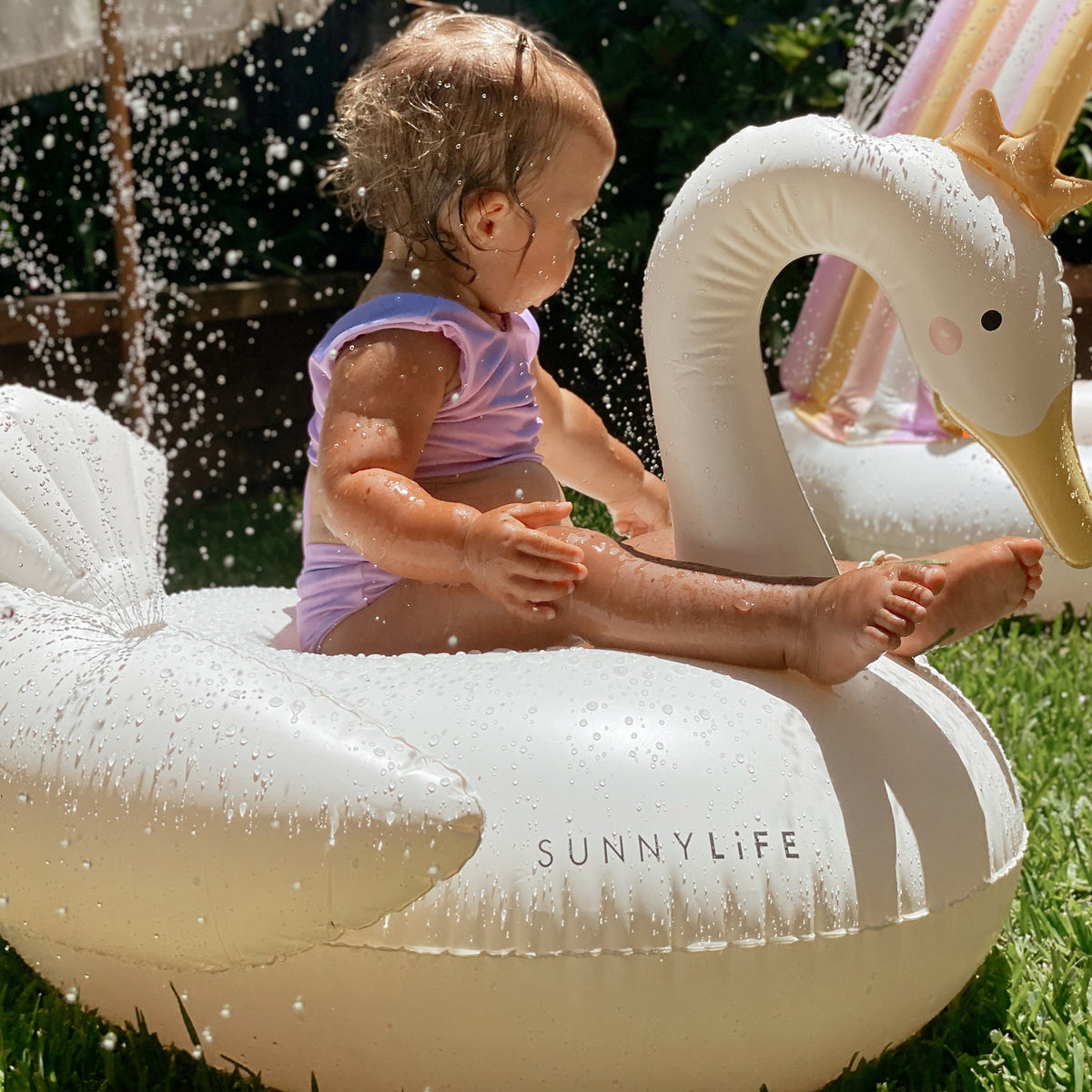 Inflatable Princess Swan Multi Sprinkler