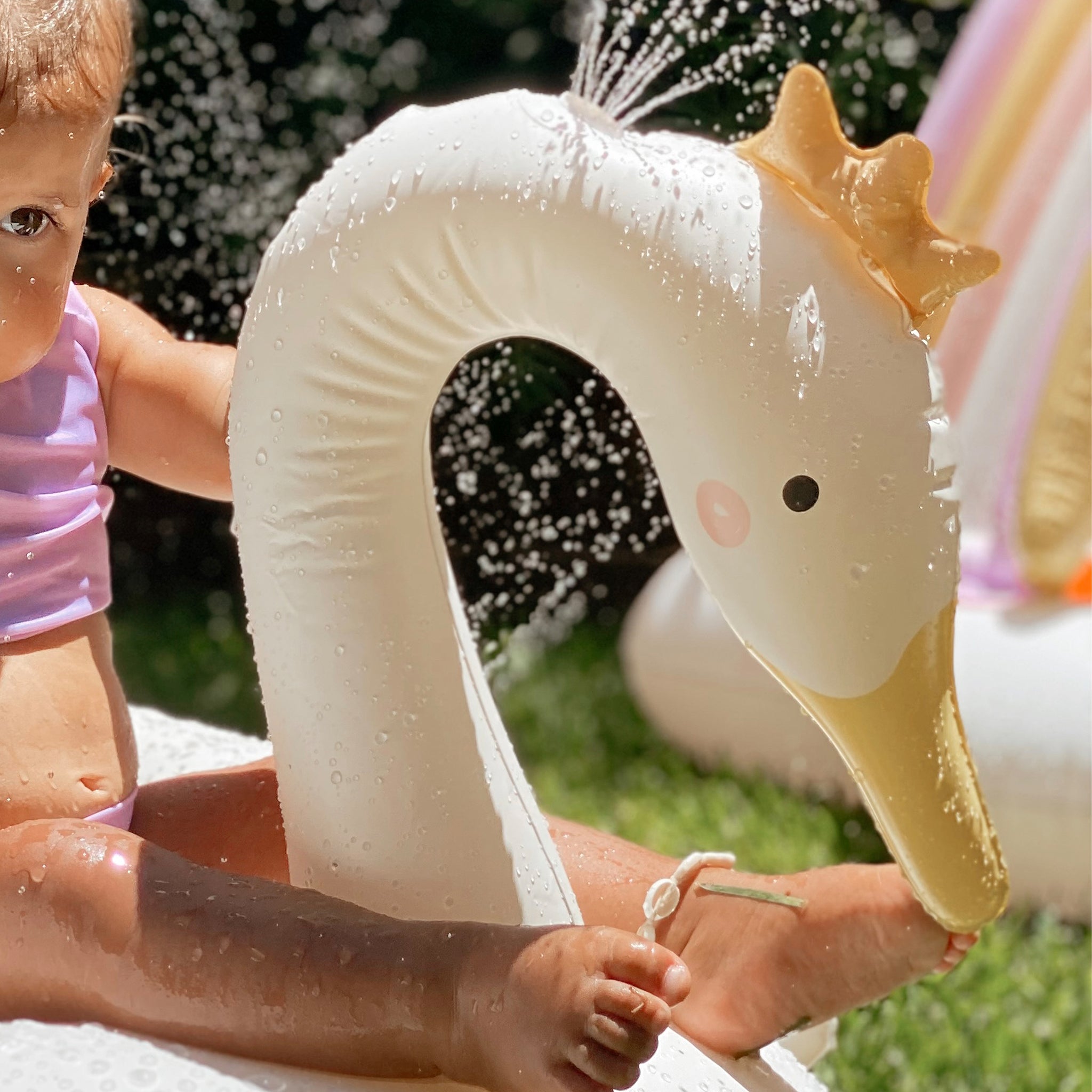 Inflatable Princess Swan Multi Sprinkler