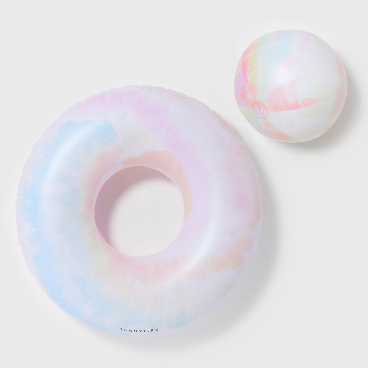 Tie Dye Multi Tube Pool Ring and Ball Set